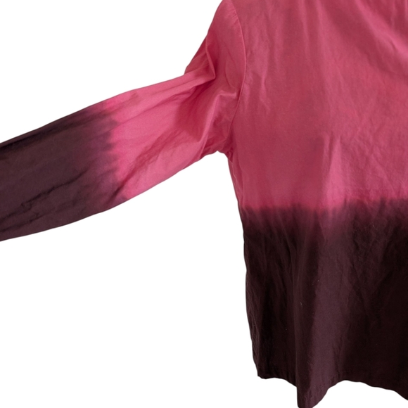 Anthropologie Porridge Dorothea Blouse Dainty Cottage Women M Retro Pink Dip Dye - Picture 6 of 11